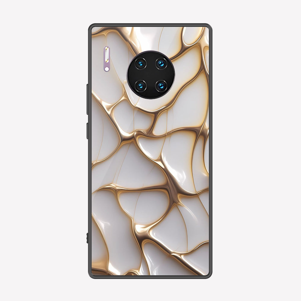 Huawei Mate 30 Pro Cover - Luxury Gold Marble Series - Premium Printed Metal soft Bumper shock Proof Case