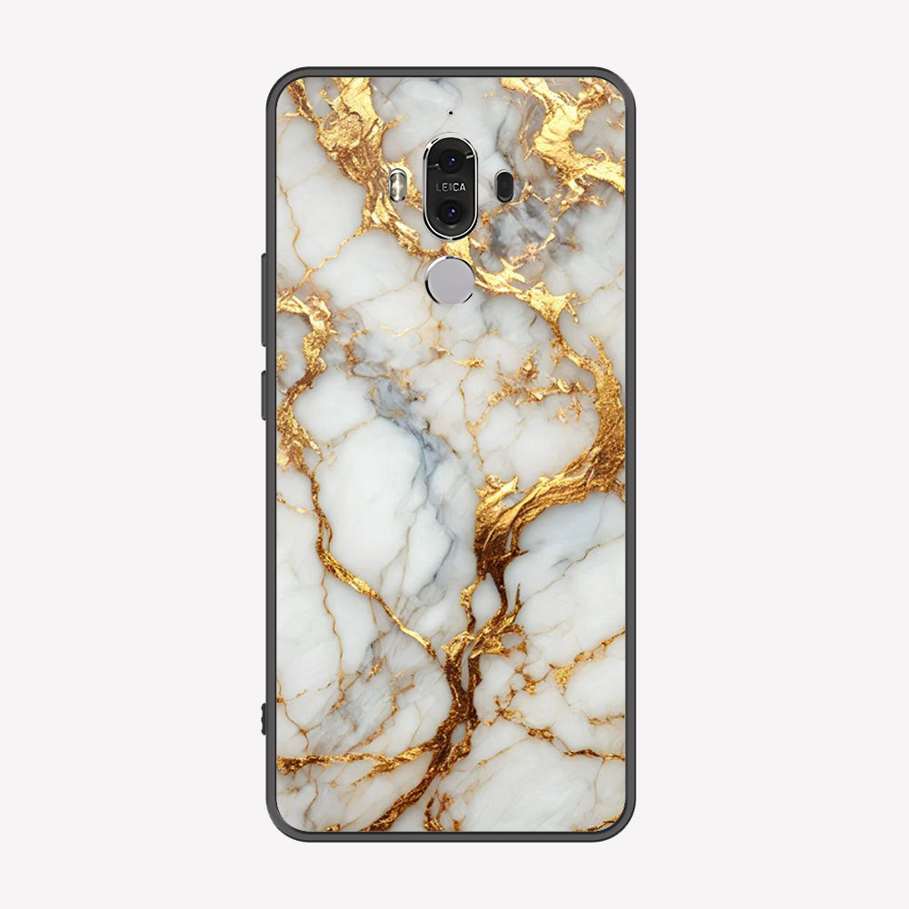 Huawei Mate 9 Cover - Luxury Gold Marble Series - Premium Printed Metal soft Bumper shock Proof Case