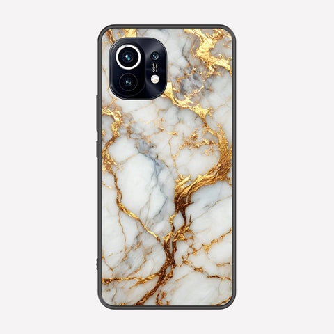 Xiaomi Mi 11 Cover - Luxury Gold Marble Series - Premium Printed Metal soft Bumper shock Proof Case