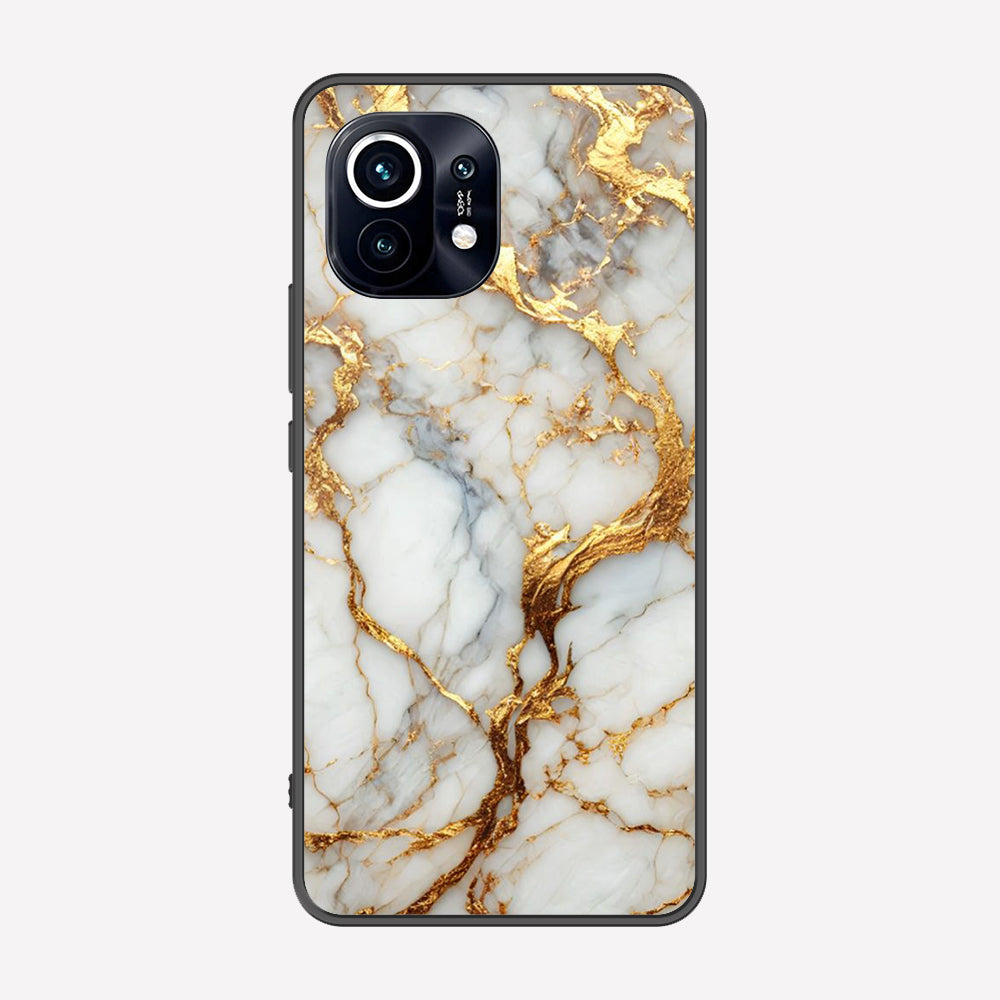 Xiaomi Mi 11 Cover - Luxury Gold Marble Series - Premium Printed Metal soft Bumper shock Proof Case