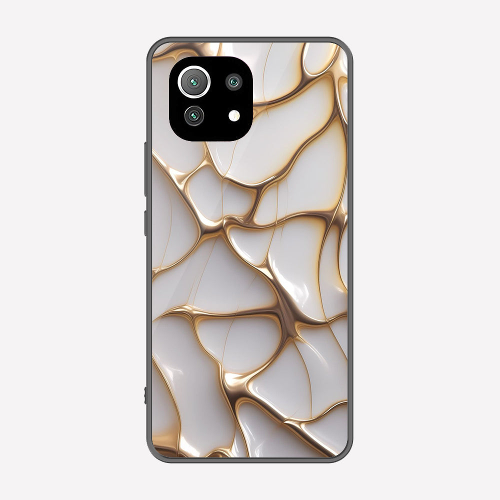 Xiaomi 11 Lite 5G NE Cover - Luxury Gold Marble Series - Premium Printed Metal soft Bumper shock Proof Case