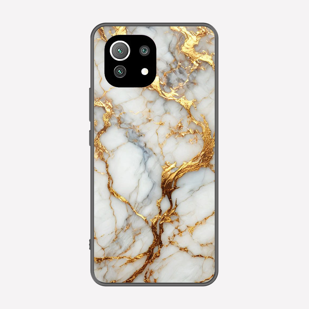 Xiaomi 11 Lite 5G NE Cover - Luxury Gold Marble Series - Premium Printed Metal soft Bumper shock Proof Case