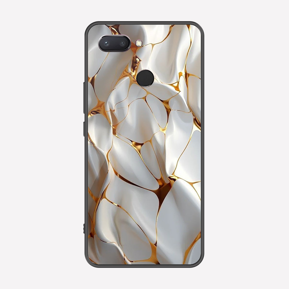 Xiaomi Mi 8 Lite Cover - Luxury Gold Marble Series - Premium Printed Metal soft Bumper shock Proof Case