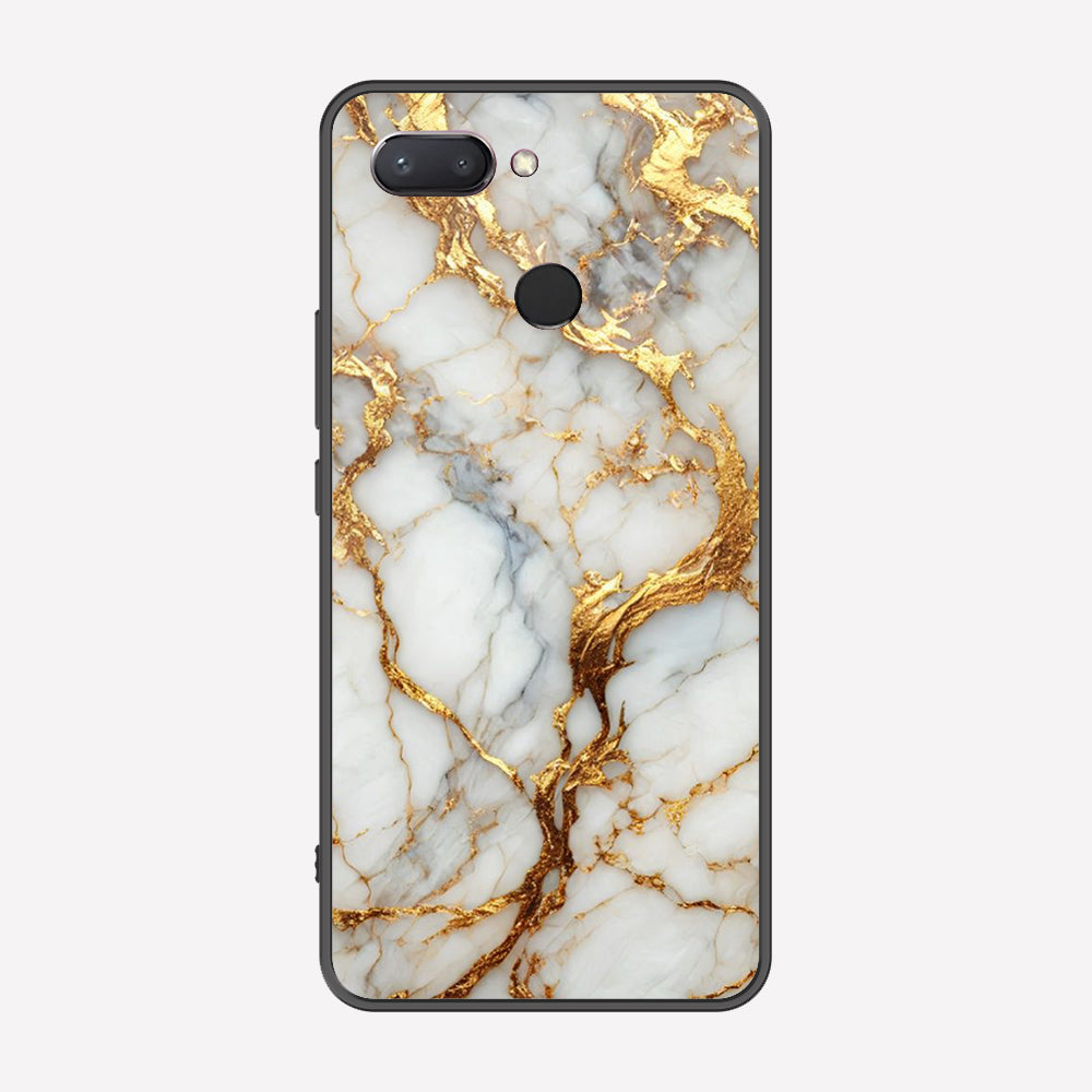 Xiaomi Mi 8 Lite Cover - Luxury Gold Marble Series - Premium Printed Metal soft Bumper shock Proof Case