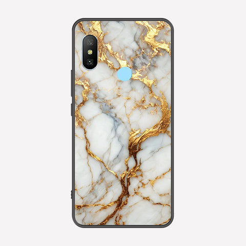 Xiaomi Mi A2 Lite / Redmi 6 Pro Cover - Luxury Gold Marble Series - Premium Printed Metal soft Bumper shock Proof Case