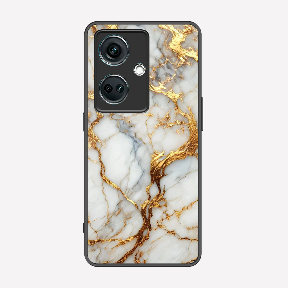 OnePlus Nord CE3 Cover - Luxury Gold Marble Series - Premium Printed Metal soft Bumper shock Proof Case