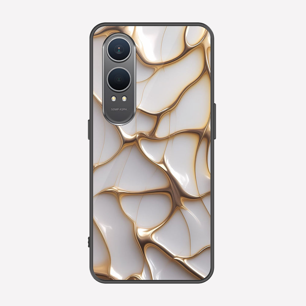 OnePlus Nord CE4 Lite Cover - Luxury Gold Marble Series - Premium Printed Metal soft Bumper shock Proof Case