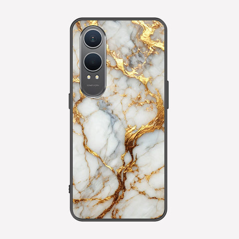 OnePlus Nord CE4 Lite Cover - Luxury Gold Marble Series - Premium Printed Metal soft Bumper shock Proof Case