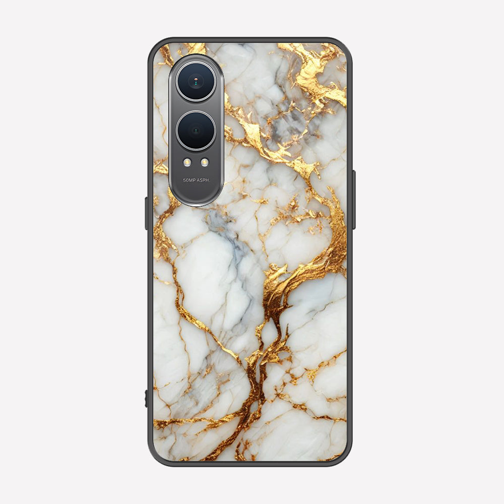 OnePlus Nord CE4 Lite Cover - Luxury Gold Marble Series - Premium Printed Metal soft Bumper shock Proof Case