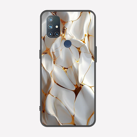 OnePlus Nord N10 5G Cover - Luxury Gold Marble Series - Premium Printed Metal soft Bumper shock Proof Case