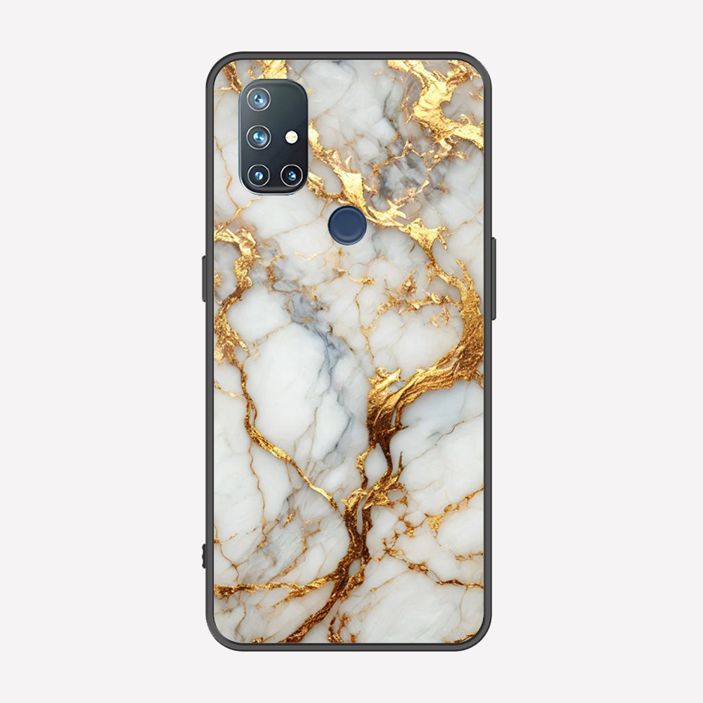 OnePlus Nord N10 5G Cover - Luxury Gold Marble Series - Premium Printed Metal soft Bumper shock Proof Case