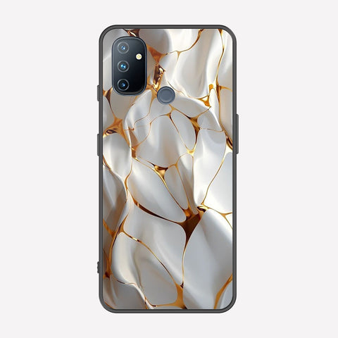 OnePlus Nord N100 Cover - Luxury Gold Marble Series - Premium Printed Metal soft Bumper shock Proof Case