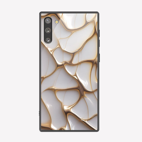 Samsung Galaxy Note 10 Cover - Luxury Gold Marble Series - Premium Printed Metal soft Bumper shock Proof Case