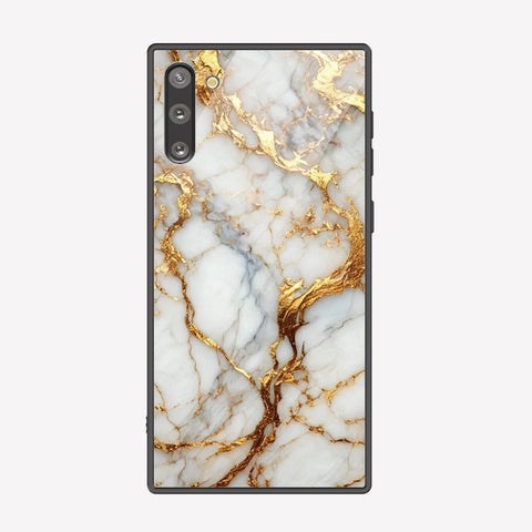 Samsung Galaxy Note 10 Cover - Luxury Gold Marble Series - Premium Printed Metal soft Bumper shock Proof Case