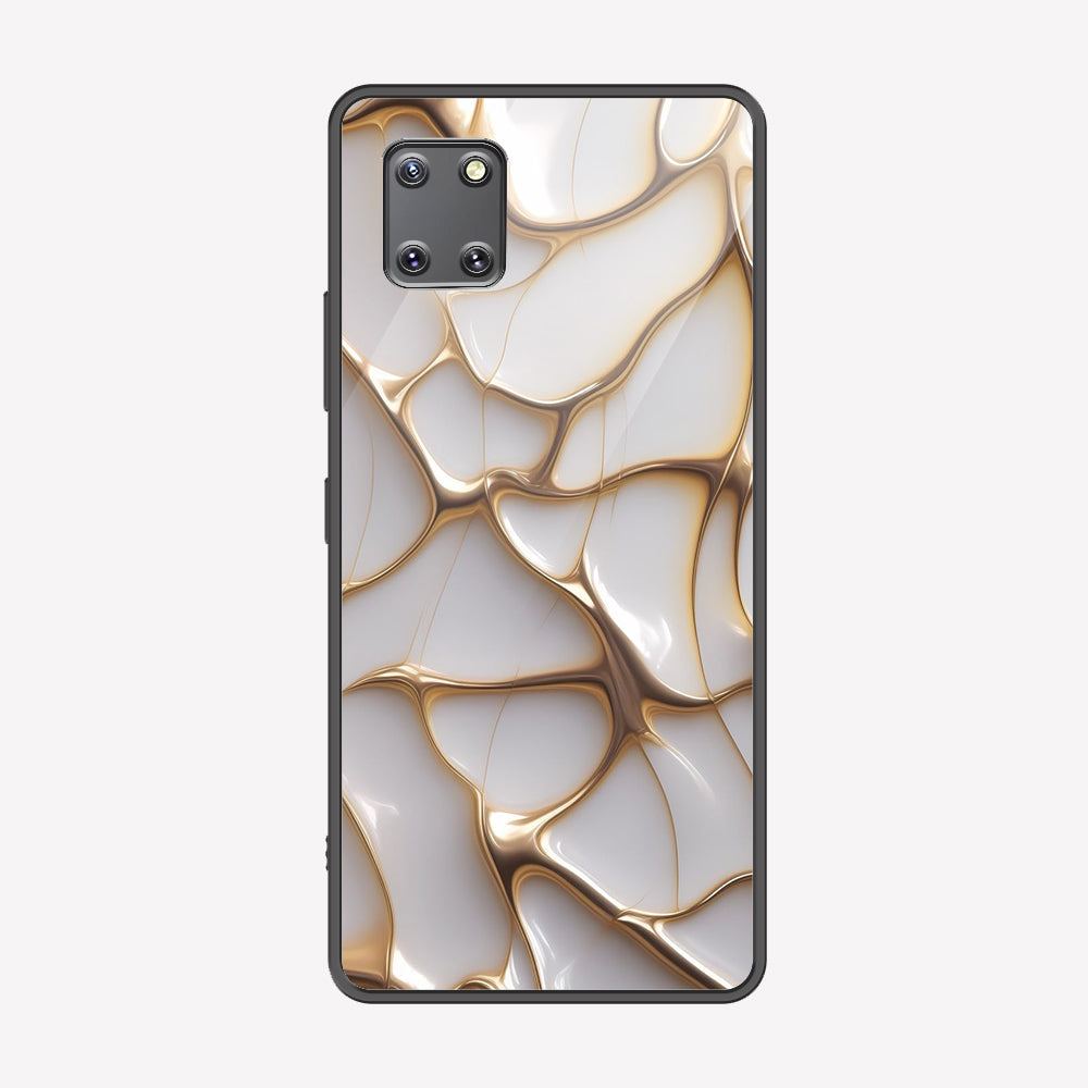 Samsung Galaxy M60S Cover - Luxury Gold Marble Series - Premium Printed Metal soft Bumper shock Proof Case