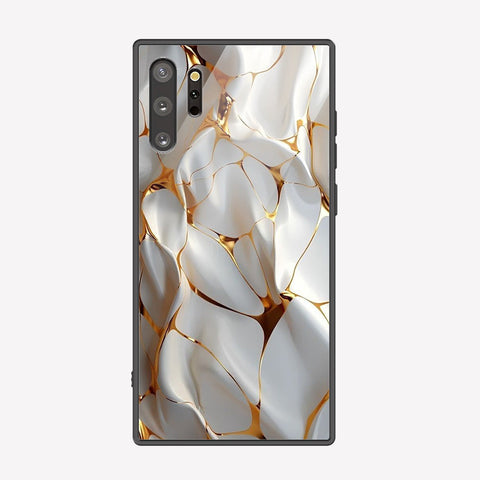 Samsung Galaxy Note 10 Plus Cover - Luxury Gold Marble Series - Premium Printed Metal soft Bumper shock Proof Case