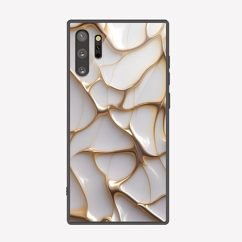 Samsung Galaxy Note 10 Plus Cover - Luxury Gold Marble Series - Premium Printed Metal soft Bumper shock Proof Case