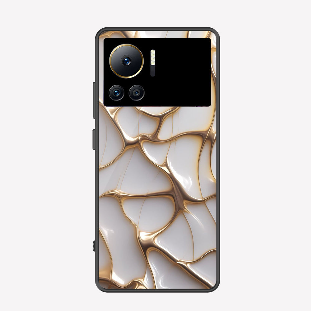 Infinix Note 12 VIP Cover - Luxury Gold Marble Series - Premium Printed Metal soft Bumper shock Proof Case