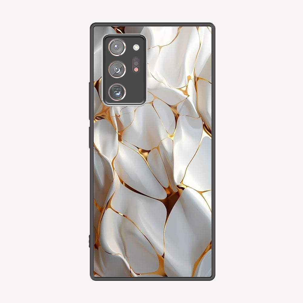 Samsung Galaxy Note 20 Ultra Cover - Luxury Gold Marble Series - Premium Printed Metal soft Bumper shock Proof Case