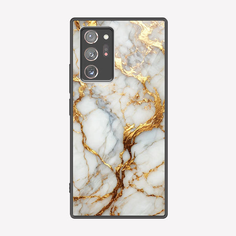 Samsung Galaxy Note 20 Ultra Cover - Luxury Gold Marble Series - Premium Printed Metal soft Bumper shock Proof Case