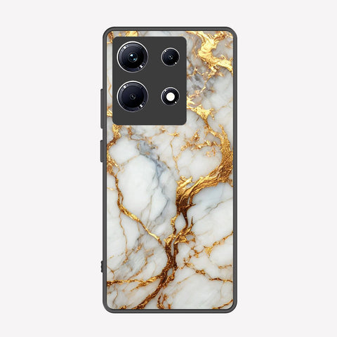 Infinix Note 30 Cover - Luxury Gold Marble Series - Premium Printed Metal soft Bumper shock Proof Case
