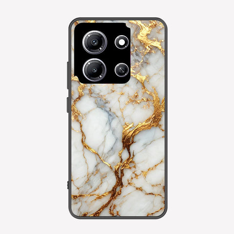 Infinix Note 30i Cover - Luxury Gold Marble Series - Premium Printed Metal soft Bumper shock Proof Case