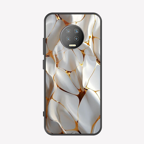 Infinix Note 7 Cover - Luxury Gold Marble Series - Premium Printed Metal soft Bumper shock Proof Case