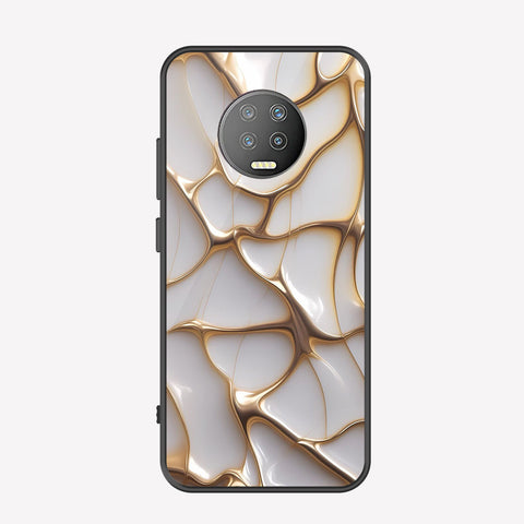 Infinix Note 7 Cover - Luxury Gold Marble Series - Premium Printed Metal soft Bumper shock Proof Case