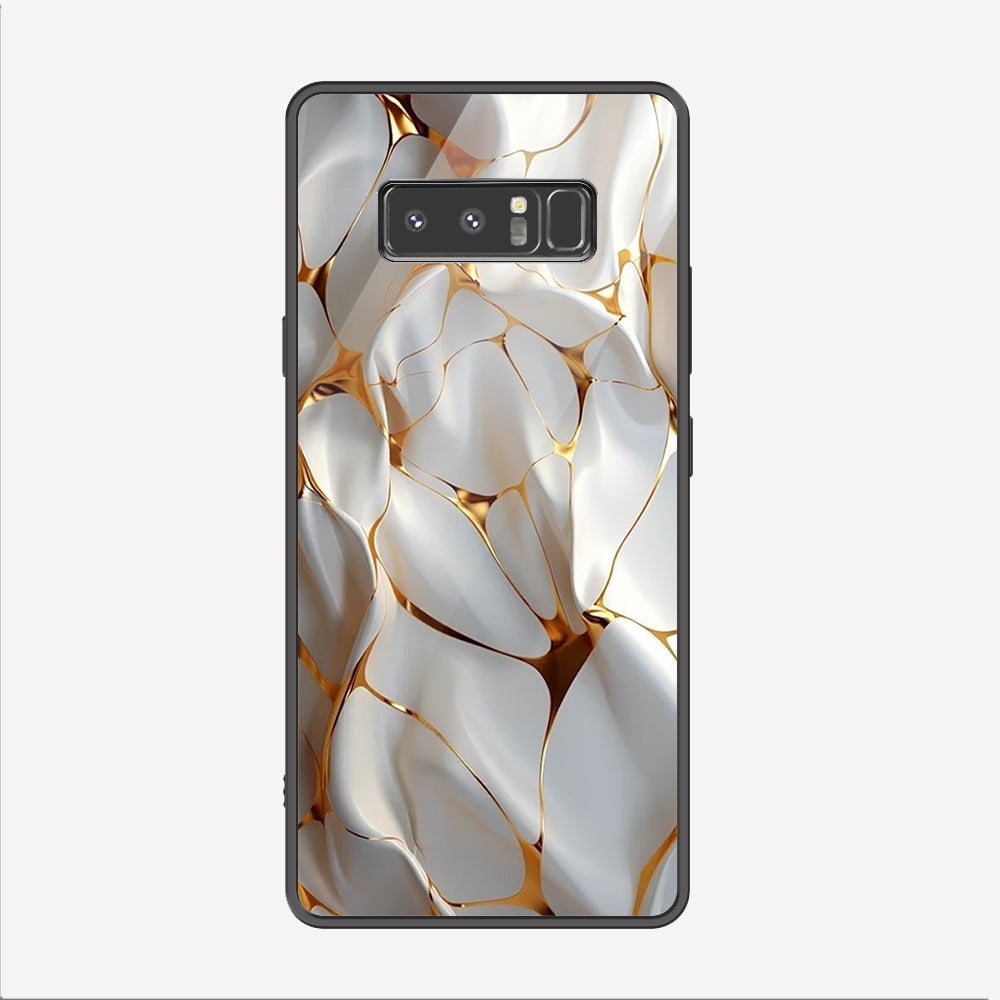 Samsung Galaxy Note 8 Cover - Luxury Gold Marble Series - Premium Printed Metal soft Bumper shock Proof Case