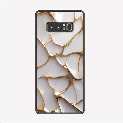 Samsung Galaxy Note 8 Cover - Luxury Gold Marble Series - Premium Printed Metal soft Bumper shock Proof Case