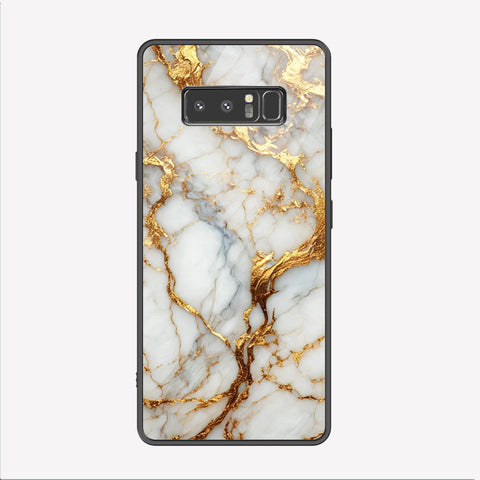 Samsung Galaxy Note 8 Cover - Luxury Gold Marble Series - Premium Printed Metal soft Bumper shock Proof Case