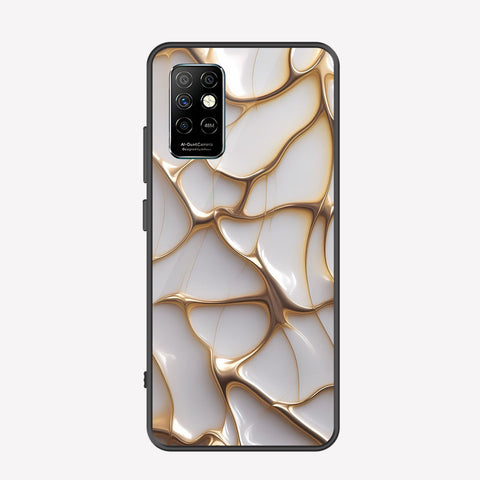 Infinix Note 8i Cover - Luxury Gold Marble Series - Premium Printed Metal soft Bumper shock Proof Case