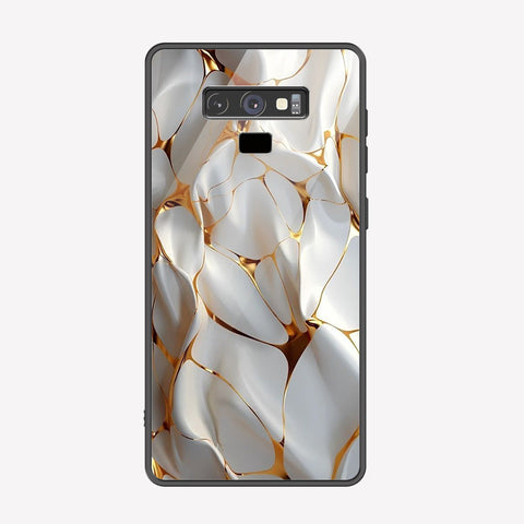 Samsung Galaxy Note 9 Cover - Luxury Gold Marble Series - Premium Printed Metal soft Bumper shock Proof Case