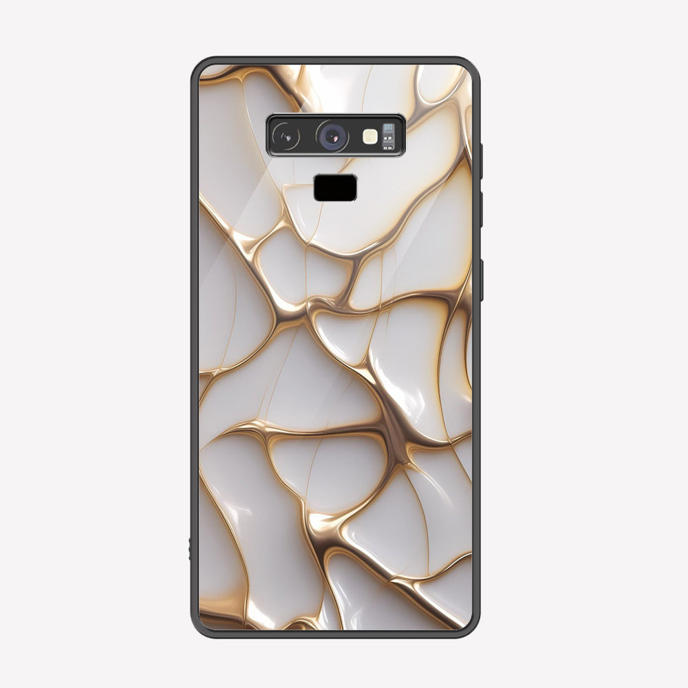Samsung Galaxy Note 9 Cover - Luxury Gold Marble Series - Premium Printed Metal soft Bumper shock Proof Case