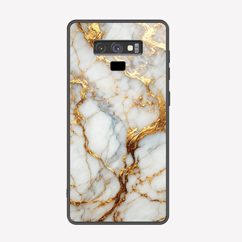 Samsung Galaxy Note 9 Cover - Luxury Gold Marble Series - Premium Printed Metal soft Bumper shock Proof Case