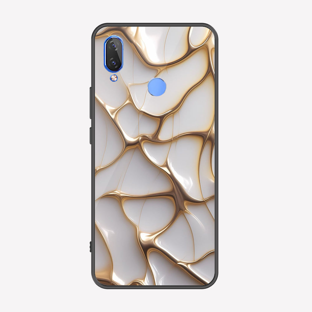 Huawei Nova 3i / P Smart Plus Cover - Luxury Gold Marble Series - Premium Printed Metal soft Bumper shock Proof Case