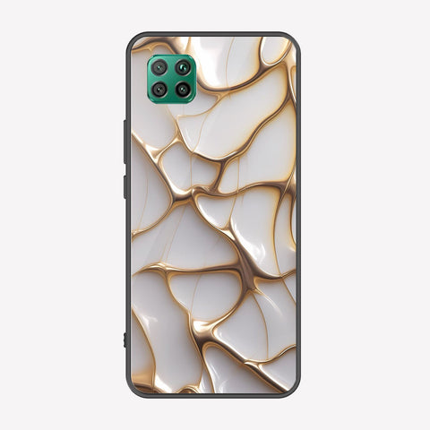 Huawei Nova 7i Cover - Luxury Gold Marble Series - Premium Printed Metal soft Bumper shock Proof Case