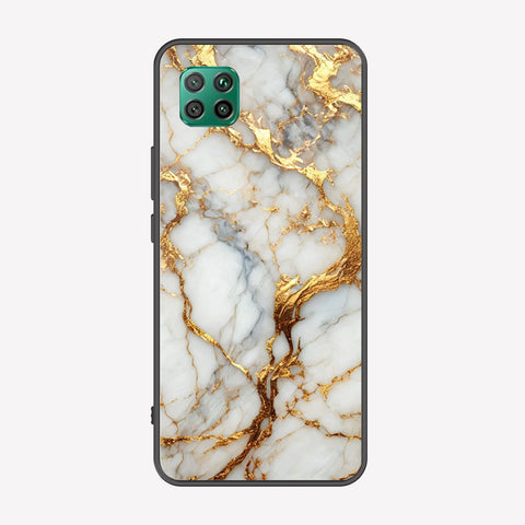 Huawei Nova 7i Cover - Luxury Gold Marble Series - Premium Printed Metal soft Bumper shock Proof Case