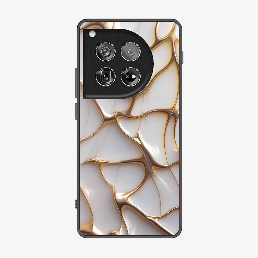 OnePlus 12 Cover - Luxury Gold Marble Series - Premium Printed Metal soft Bumper shock Proof Case