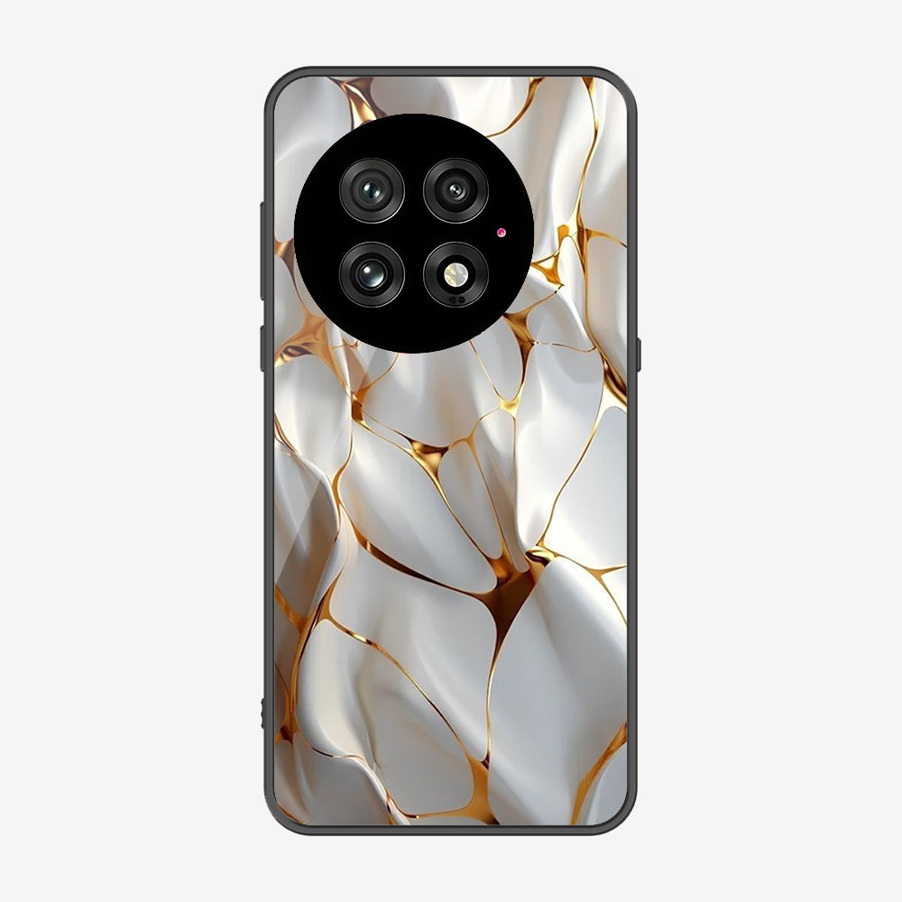 OnePlus 13 Cover - Luxury Gold Marble Series - Premium Printed Metal soft Bumper shock Proof Case