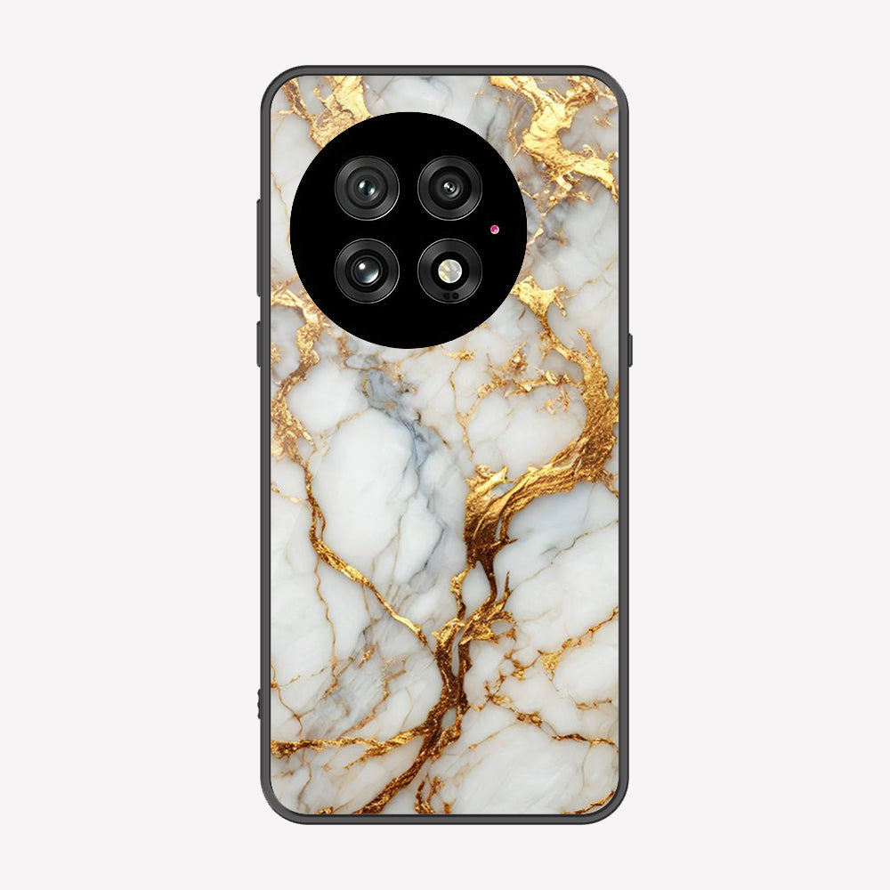 OnePlus 13 Cover - Luxury Gold Marble Series - Premium Printed Metal soft Bumper shock Proof Case