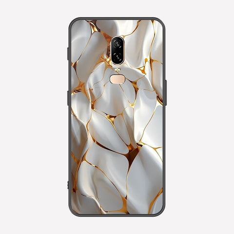 OnePlus 6 Cover - Luxury Gold Marble Series - Premium Printed Metal soft Bumper shock Proof Case