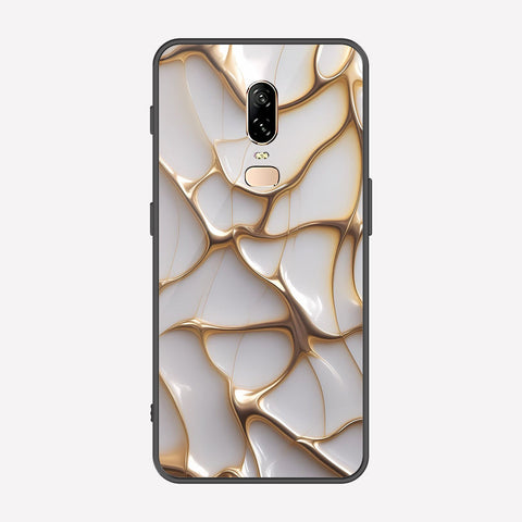 OnePlus 6 Cover - Luxury Gold Marble Series - Premium Printed Metal soft Bumper shock Proof Case