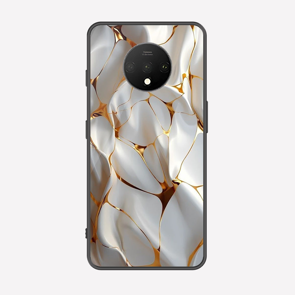 OnePlus 7T Cover - Luxury Gold Marble Series - Premium Printed Metal soft Bumper shock Proof Case