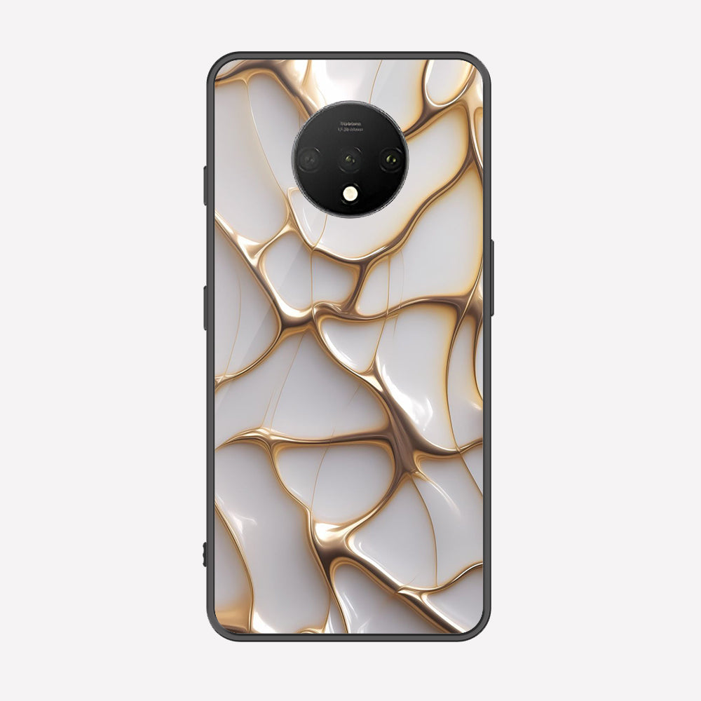 OnePlus 7T Cover - Luxury Gold Marble Series - Premium Printed Metal soft Bumper shock Proof Case