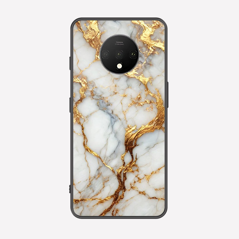 OnePlus 7T Cover - Luxury Gold Marble Series - Premium Printed Metal soft Bumper shock Proof Case
