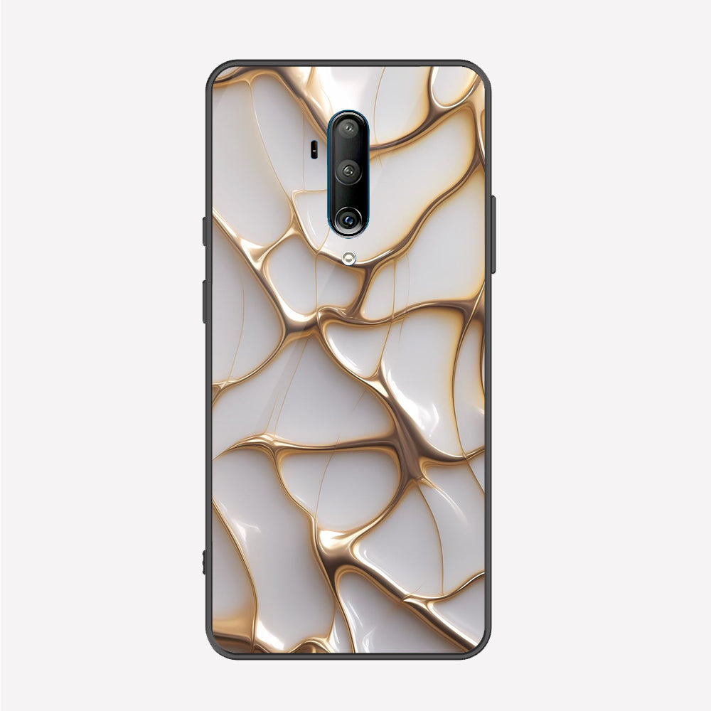 OnePlus 7T Pro 5G McLaren Cover - Luxury Gold Marble Series - Premium Printed Metal soft Bumper shock Proof Case