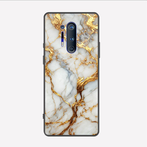 OnePlus 8 Pro Cover - Luxury Gold Marble Series - Premium Printed Metal soft Bumper shock Proof Case