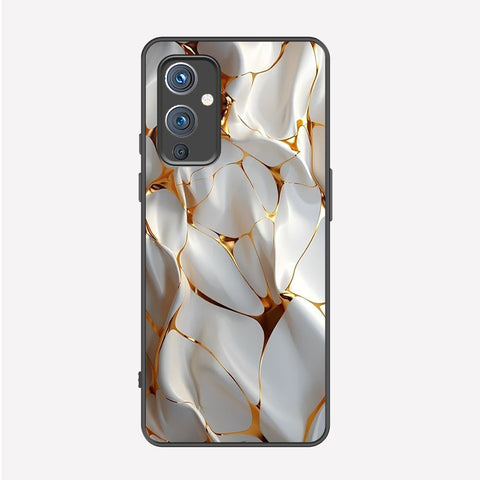 OnePlus 9 Cover - Luxury Gold Marble Series - Premium Printed Metal soft Bumper shock Proof Case