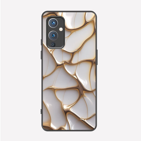OnePlus 9 Cover - Luxury Gold Marble Series - Premium Printed Metal soft Bumper shock Proof Case